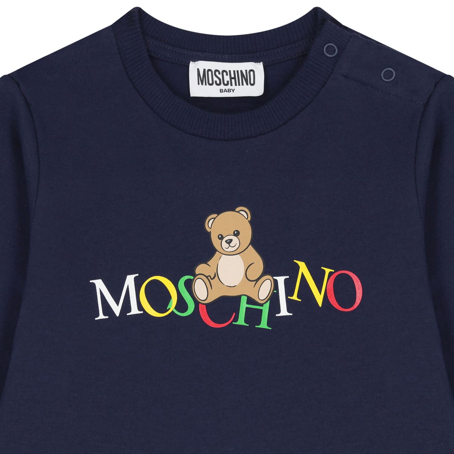 توب بأكمام طويلة بشعار تيدي بير  باللون الكحلي للأطفال, 2, hi-res image number null