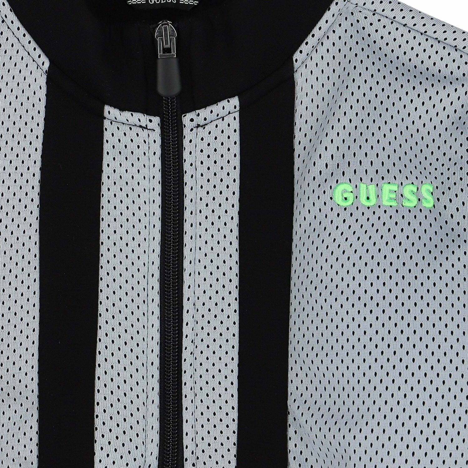 Boys Black & Grey Logo Zip Up Top, 1, hi-res