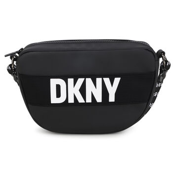 Girls Black Logo Crossbody Bag