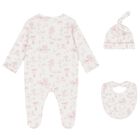 Baby Girls White & Pink Swan Babygrow Gift Set , 1, hi-res