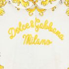 Baby Girls White & Yellow Majolica Romper, 1, hi-res