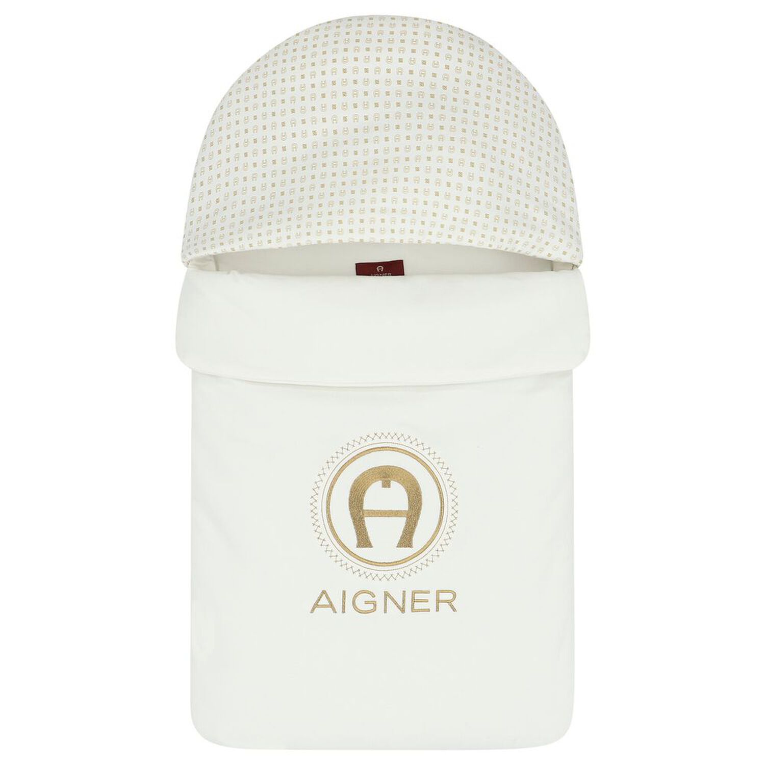 طقم أفرول بالشعار باللون العاجى والذهبى, 1, hi-res