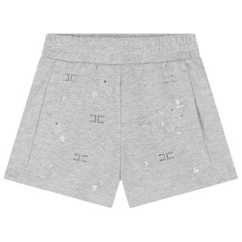 Girls Grey Floral Shorts