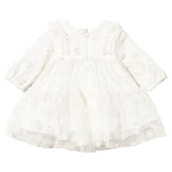 Baby Girls Ivory Floral Tulle Dress