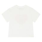 طقم شورت بشعار باللونين الأبيض والأحمر للفتيات الصغيرات, 1, hi-res