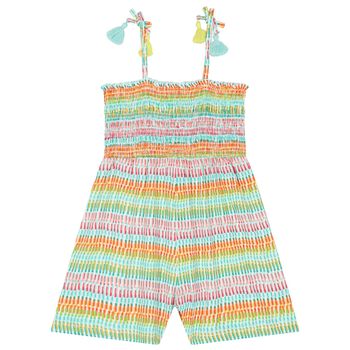 Girls Multi-Coloured Smocked Playsuit