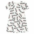 Girls White Logo Dress, 1, hi-res