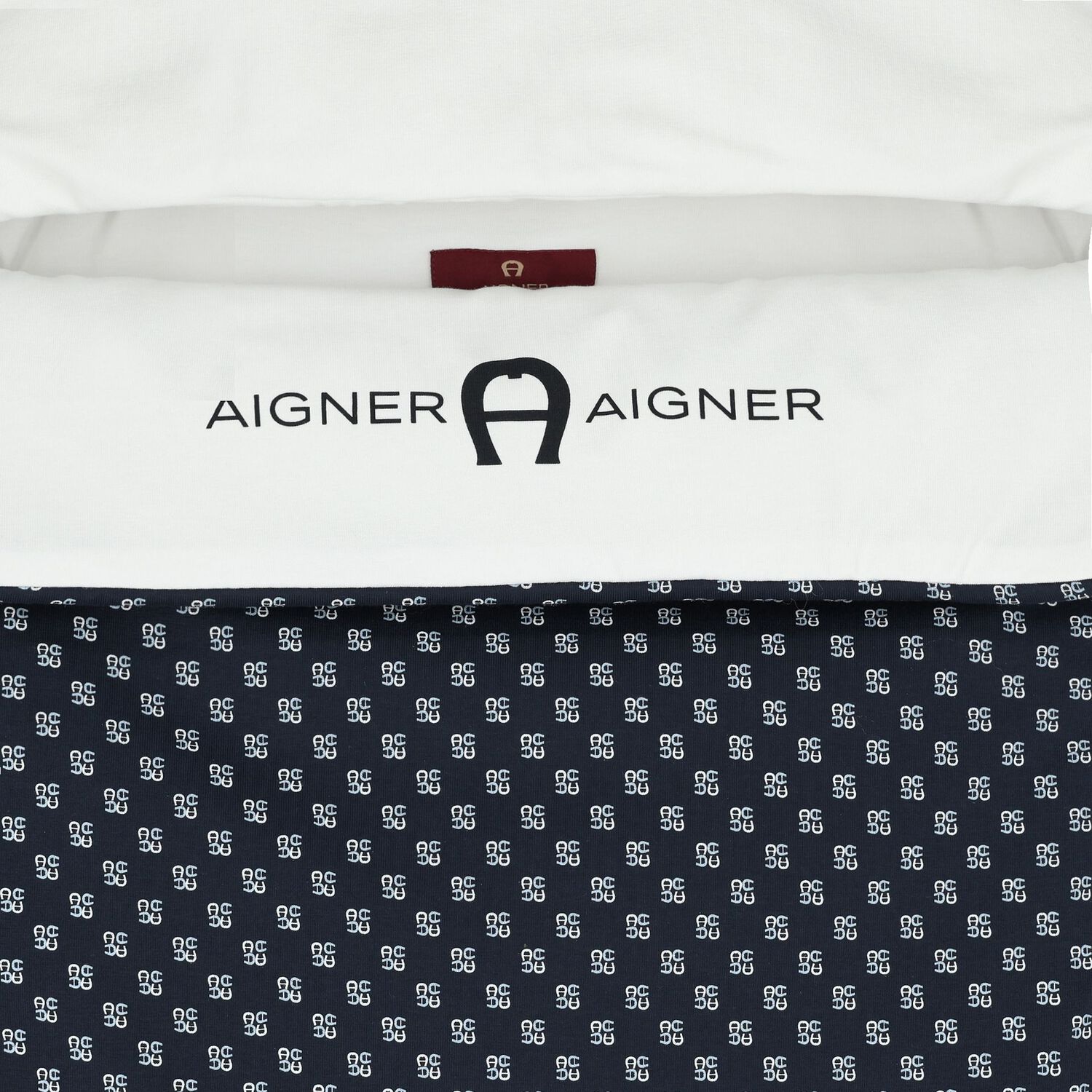 Baby Boys White & Navy Blue Logo Nest, 1, hi-res