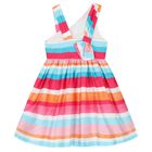 Girls Multi-Coloured Striped Dress, 1, hi-res