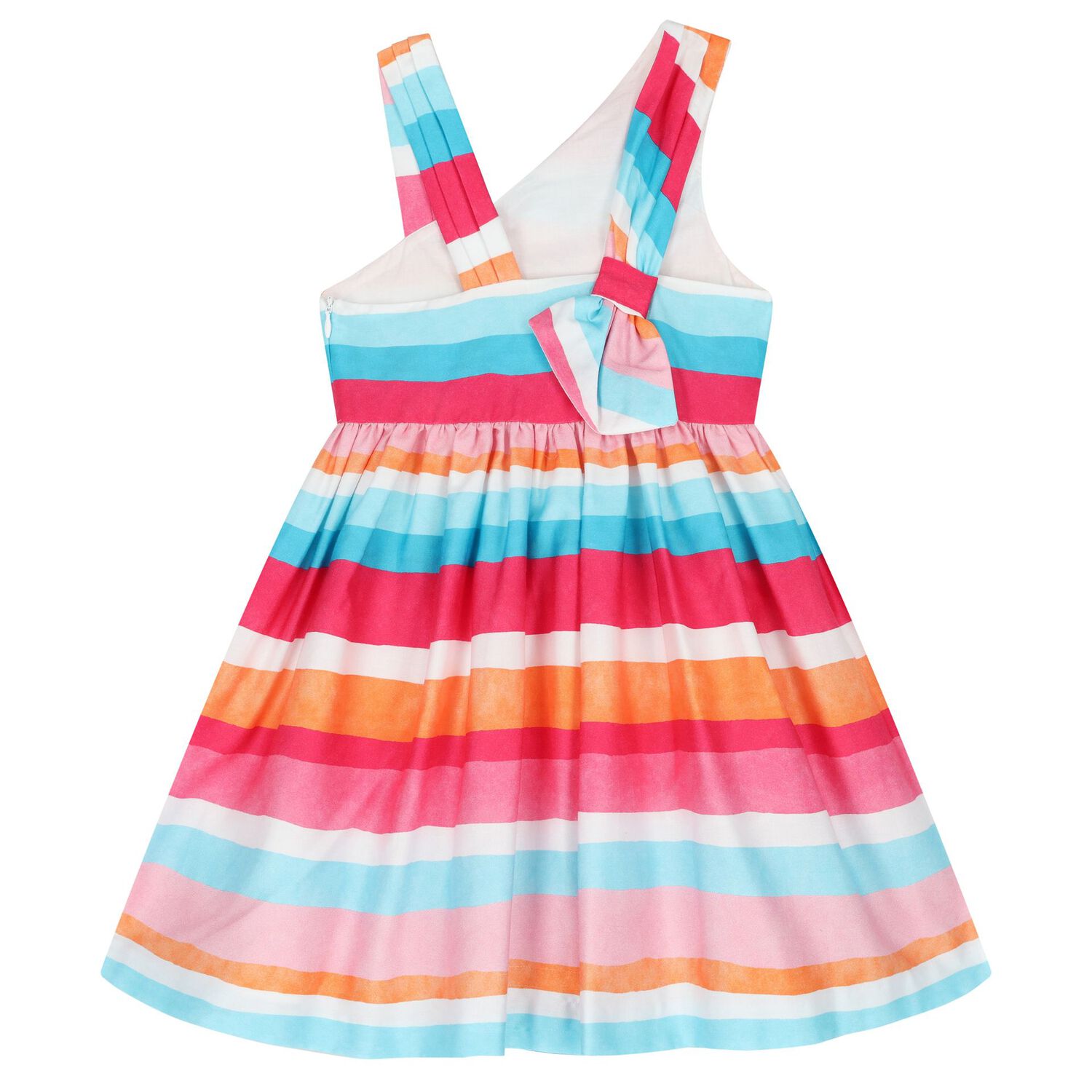 Girls Multi-Coloured Striped Dress, 1, hi-res image number null