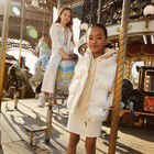 فستان هودى بنات بالشعار باللون العاجى, 2, hi-res