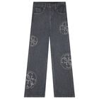 Girls Grey Embellished Logo Jeans, 1, hi-res