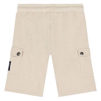Younger Boys Beige Logo Shorts