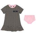 فستان بنات بالحرف المطبوع للأطفال, 1, hi-res