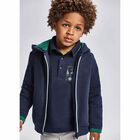 Boys Navy Logo Zip Up Top, 1, hi-res