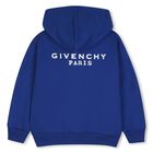 Blue Logo Hooded Zip Up Top, 2, hi-res