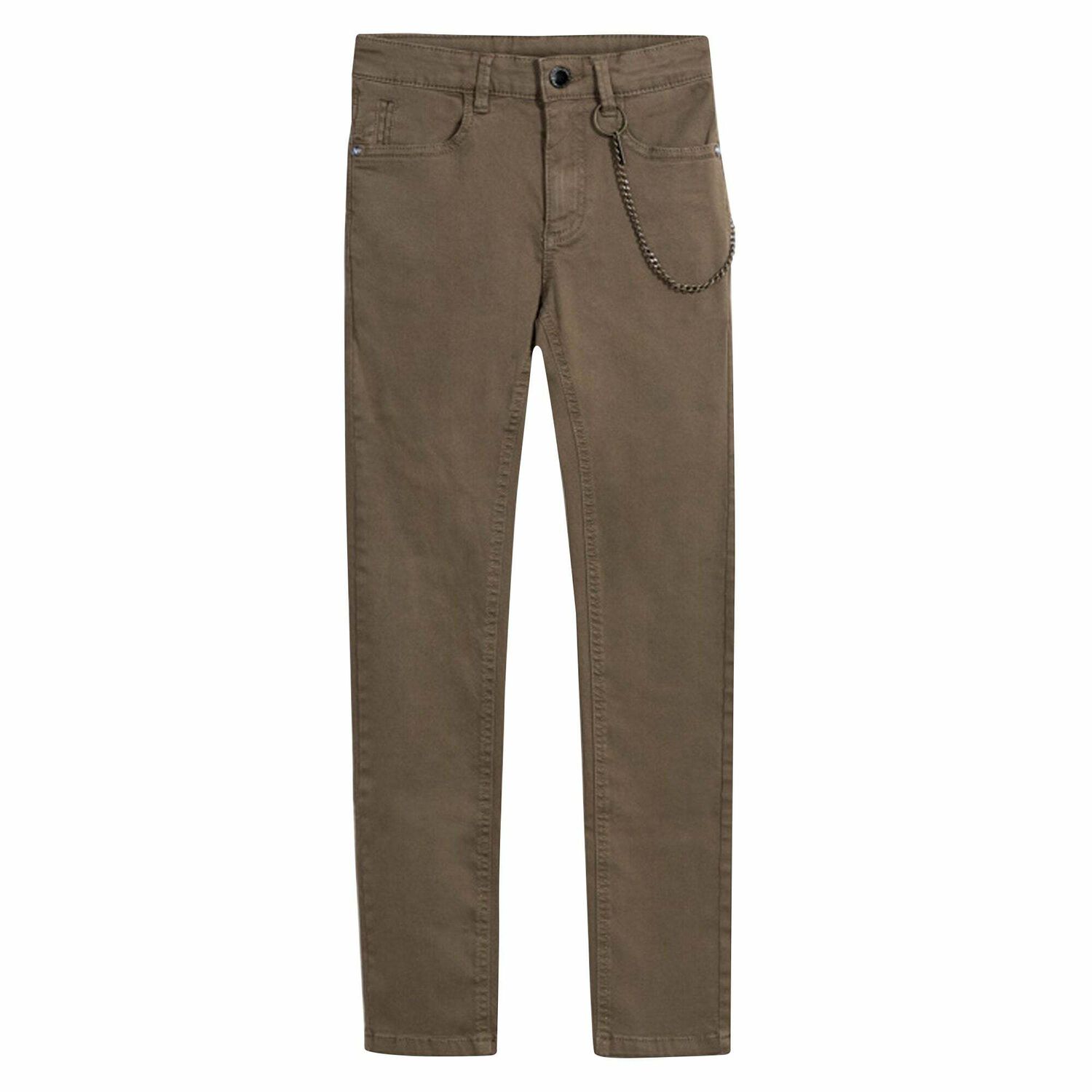 Boys Khaki Jeans Style Trousers, 1, hi-res image number null