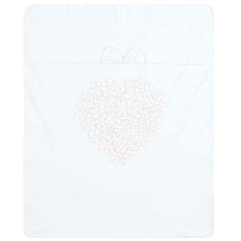 Baby Girls White Floral Blanket