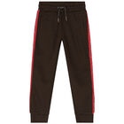 بنطلون رياضى بنات بالشعار باللون البنى, 1, hi-res