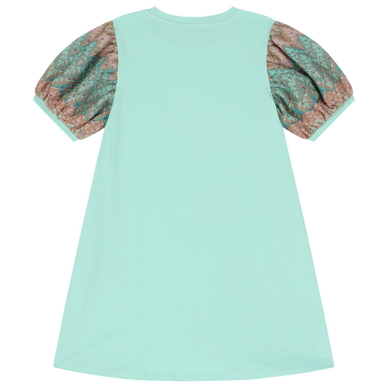 فستان بنات بطبعة حقيبة بالشعار باللون الأخضر, 1, hi-res