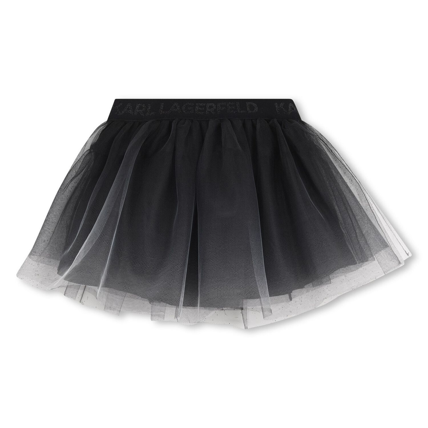 Girls White & Black Tulle Skirt, 1, hi-res
