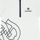 Younger Boys White Logo Polo Shirt, 1, hi-res