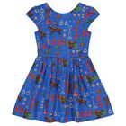 Girls Blue Logo Dress, 1, hi-res