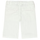 Boys White Logo Shorts, 2, hi-res