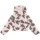 Girls Pink Logo Hooded Zip Up Top, 1, hi-res