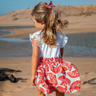 Girls White & Red Watermelon Dress, 1, hi-res
