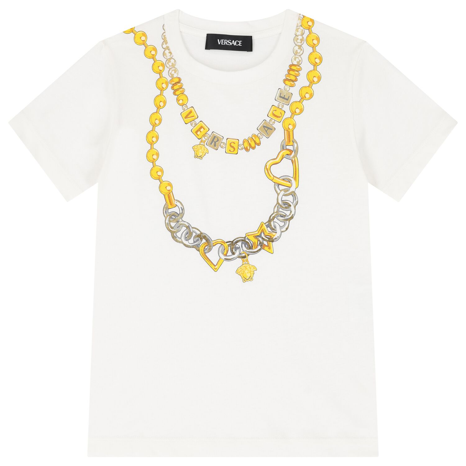 Girls Ivory Logo Chain T-Shirt, 1, hi-res