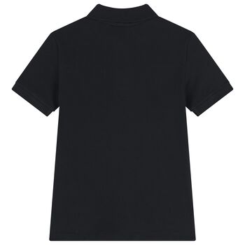 قميص بولو للأولاد بالشعار  باللون الأسود 