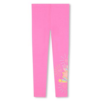 Girls Pink Stars & Hearts Leggings