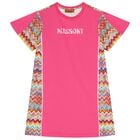 فستان زيجزاج باللون الوردي للبنات , 2, hi-res