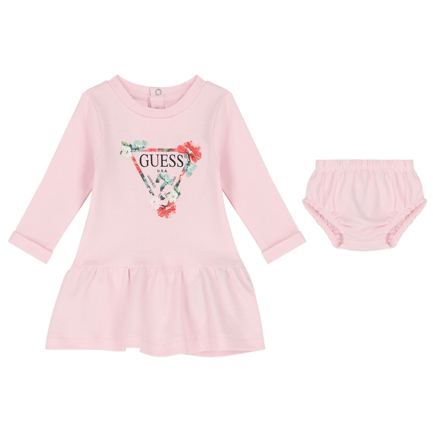 Younger Girls Pink Logo Dress Set, 1, hi-res