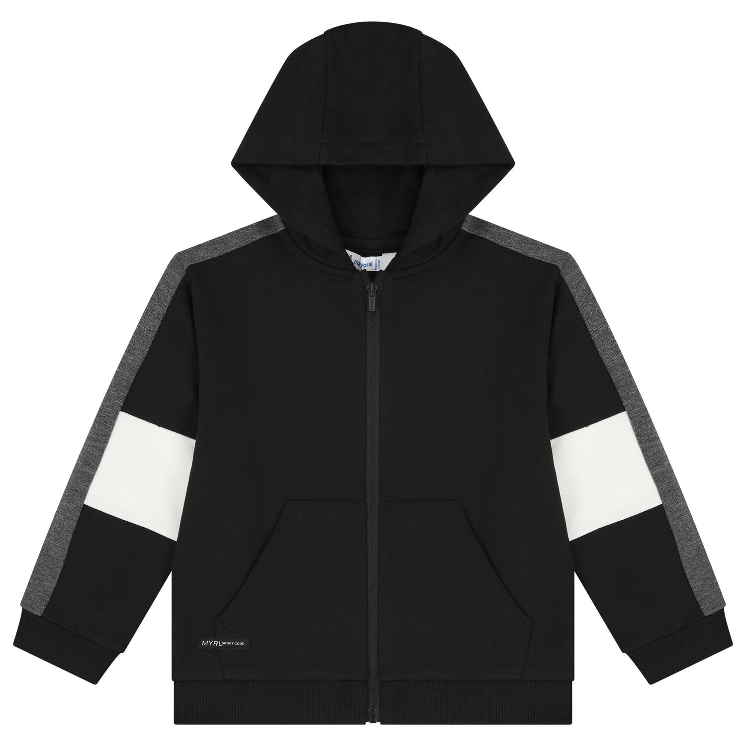   بدلة رياضية للأولاد باللون الأسود و الرمادي ( 3 قطع), 2, hi-res