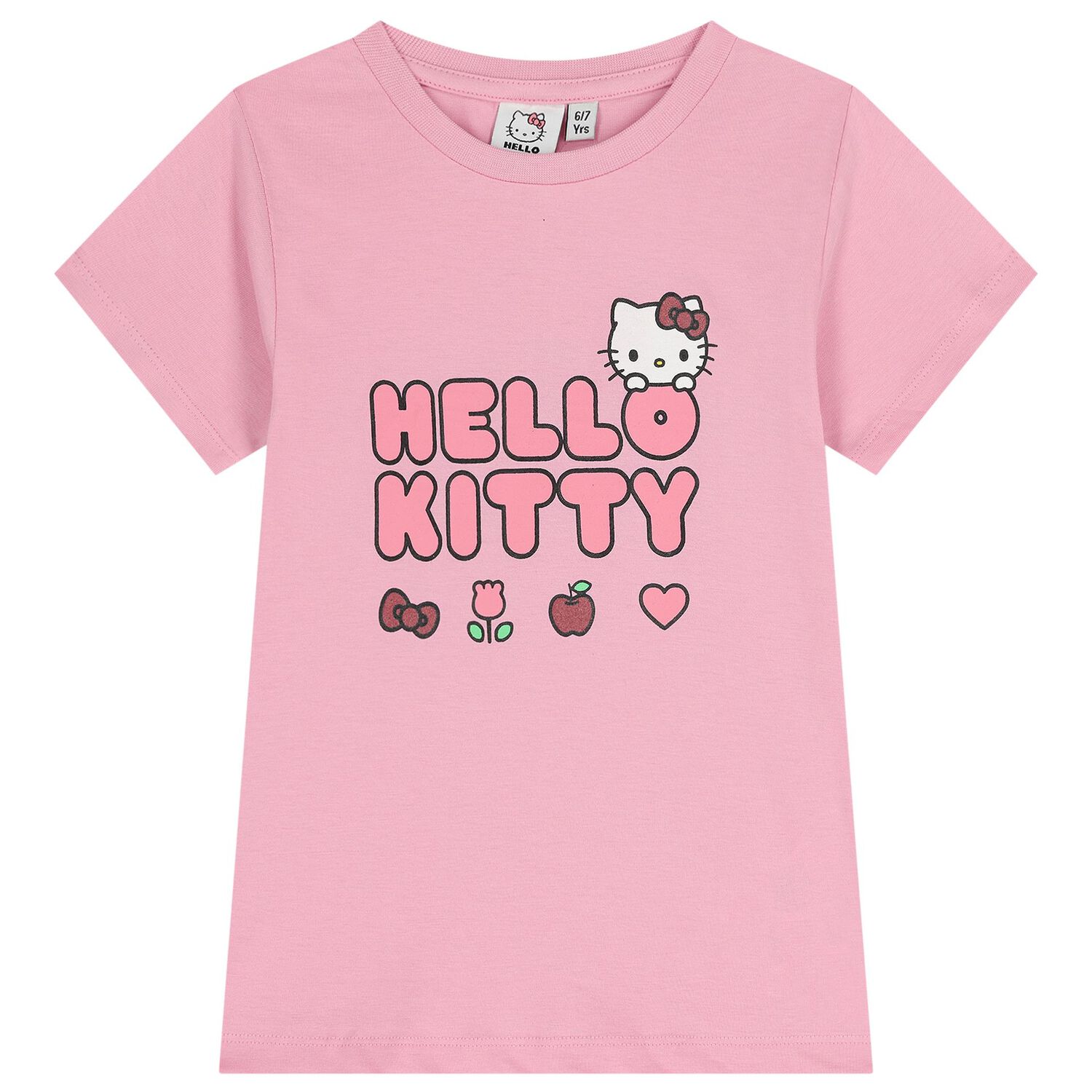 Girls Pink Hello Kitty Pyjamas, 1, hi-res