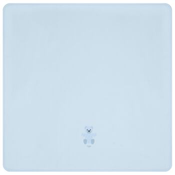 بطانية أطفال بشعار تيدي بير باللون الأزرق للأولاد