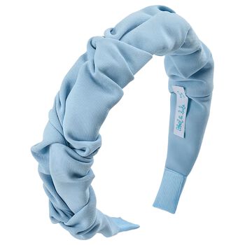 طوق رأس الكريب باللون أزرق للبنات