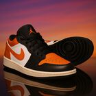 Black & Orange Air Jordan 1 Low Trainers, 6, hi-res