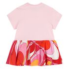 Younger Girls Pink Logo Dress, 2, hi-res