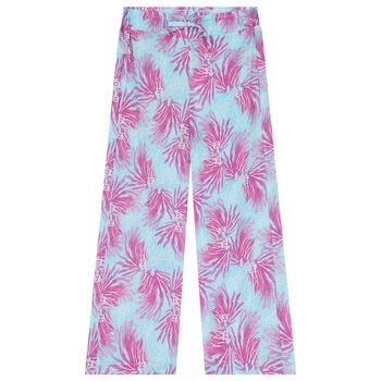 Girls Blue & Pink Logo Trousers