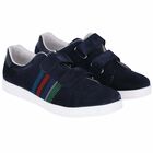 Younger Boys Navy Sneakers, 1, hi-res