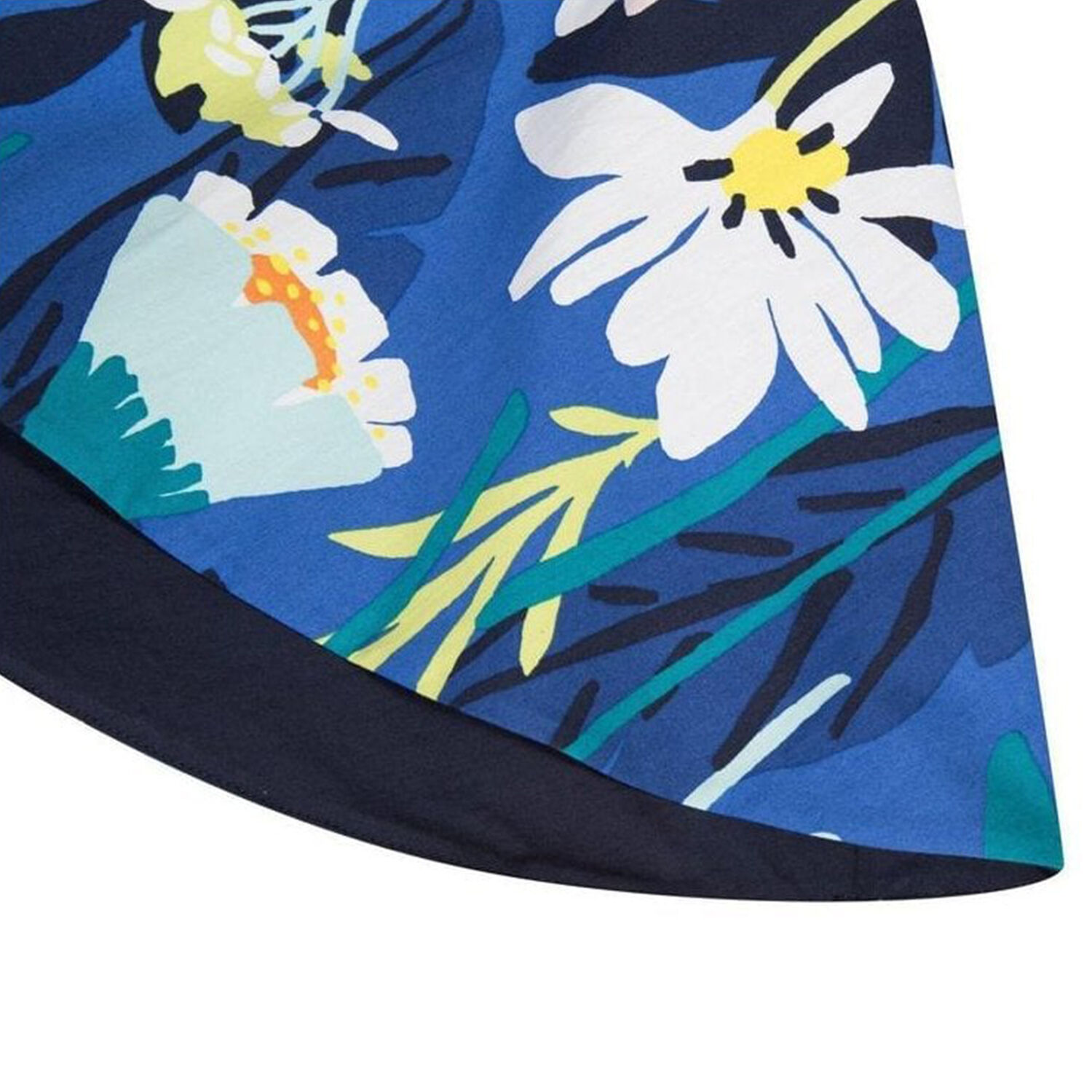 Girls Blue Floral Cotton Dress, 1, hi-res