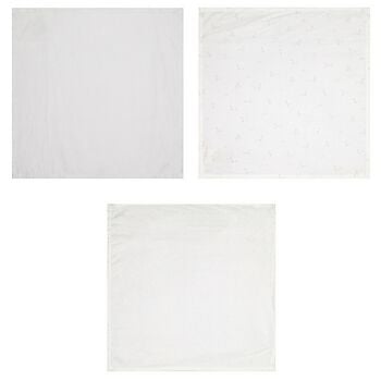 غطاء موسلين للأطفال باللون العاجي والرمادي للاولاد (3  قطع )