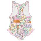 Girls Pink Flower Swimsuit, 1, hi-res