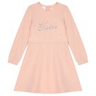 Girls Pink Logo Dress, 2, hi-res