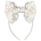 Girls Ivory Bow Headband, 1, hi-res