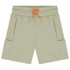 Boys White & Green Surfboard Shorts Set, 1, hi-res