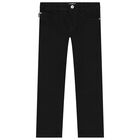 Boys Black Logo Jeans, 1, hi-res